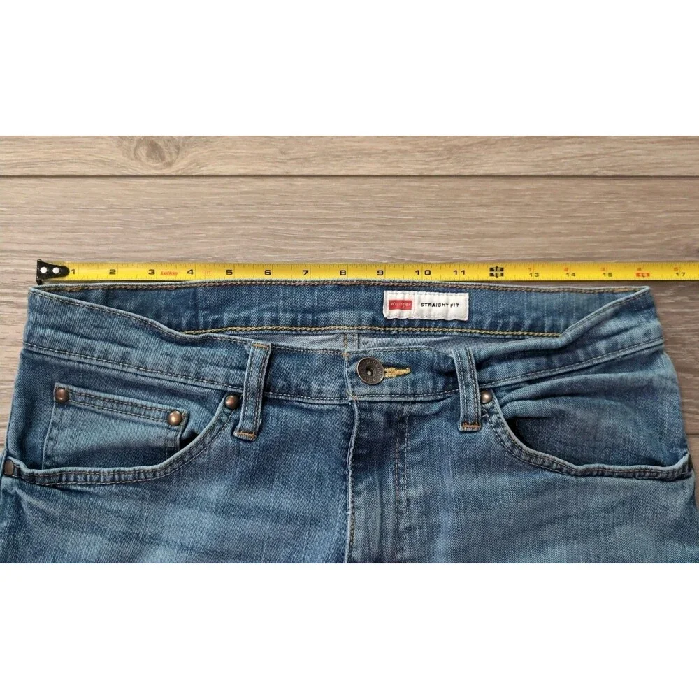 WRANGLER MEN'S BLUE JEANS Premium Quality Straight Fit Stretch Sz  30X30 GUC